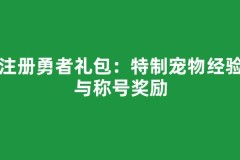 新注册勇者礼包：特制宠物经验药与称号奖励