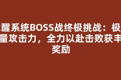觉醒系统BOSS战终极挑战：极高血量攻击力，全力以赴击败获丰厚奖励