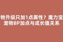 宠物升级只加1点属性？魔力宝贝宠物BP加点与成长值关系