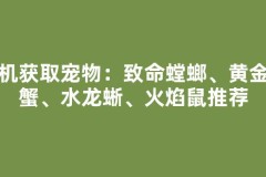 挂机获取宠物：致命螳螂、黄金螃蟹、水龙蜥、火焰鼠推荐