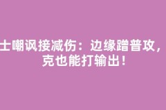 骑士嘲讽接减伤：边缘蹭普攻，坦克也能打输出！